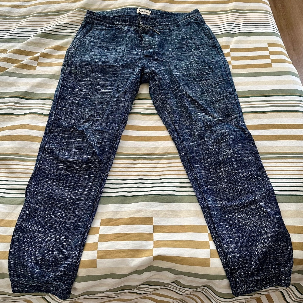 Taylor Stitch: The Après Pant in Indigo Slub (M, waist 33) LIKE-NEW!